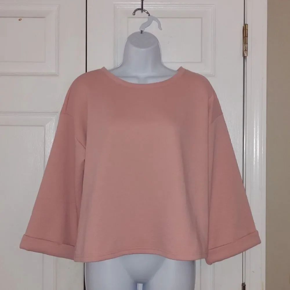 Est 1946 pink oversized ribbed sweatshirt style top soft inside  Sz XS